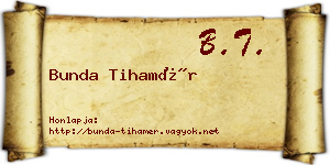 Bunda Tihamér névjegykártya